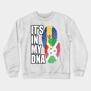 Burundian And Barbadian Mix Heritage DNA Flag Crewneck Sweatshirt